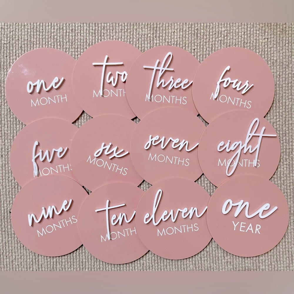 Pink Customized Milestone Birth Discs